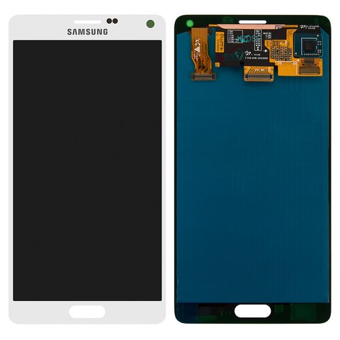 Дисплей для Samsung N910H Galaxy Note 4, белый, без рамки, Оригинал переклеено стекло 