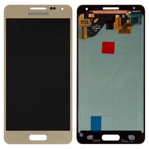 Дисплей для Samsung G850F Galaxy Alpha, золотистый, без рамки, Оригинал переклеено стекло 