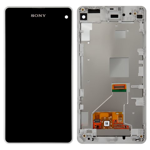 Дисплей для Sony D5503 Xperia Z1 Compact Mini, белый, с рамкой, High Copy