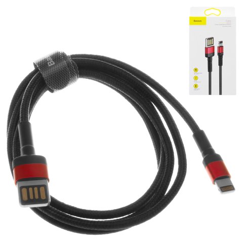 USB кабель Baseus Cafule, USB тип A, Lightning, 100 см, 2,4 А, чорний, #CALKLF G91