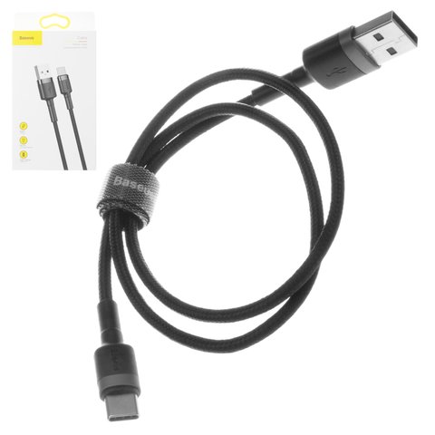 USB кабель Baseus Cafule, USB тип C, USB тип A, 50 см, 3 A, чорний, #CATKLF AG1