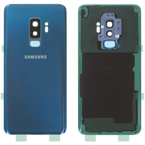 Задня панель корпуса для Samsung G965F Galaxy S9 Plus, синя, повна, із склом камери, Original PRC , coral blue