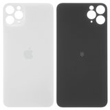 Задня панель корпуса для iPhone 11 Pro Max, срібляста, біла, не потрібно знімати скло камери, big hole, matte silver