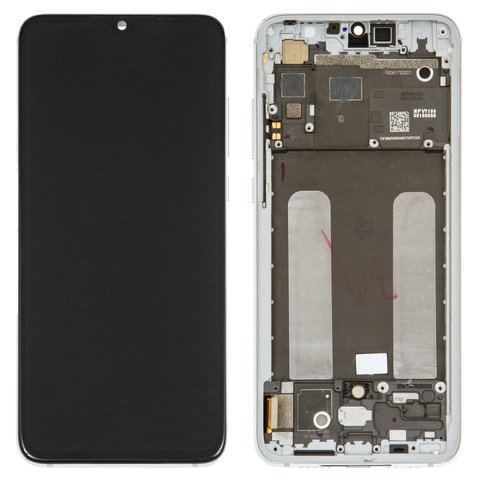 Дисплей для Xiaomi Mi 9 Lite, Mi CC9, сріблястий, з рамкою, Оригінал переклеєне скло , M1904F3BG