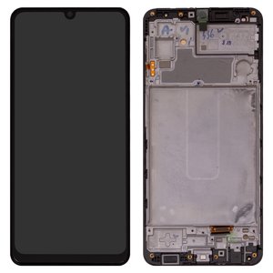 Дисплей для Samsung M325 Galaxy M32, черный, с рамкой, High Copy, original LCD size, OLED 