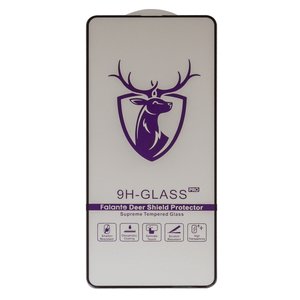 Защитное стекло All Spares для Samsung A515 Galaxy A51, совместимо с чехлом, Full Glue, черный, cлой клея нанесен по всей поверхности, HD deer