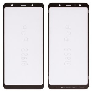 Стекло корпуса G+OCA PRO для Samsung A750F Galaxy A7 2018 , с OCA пленкой, черное