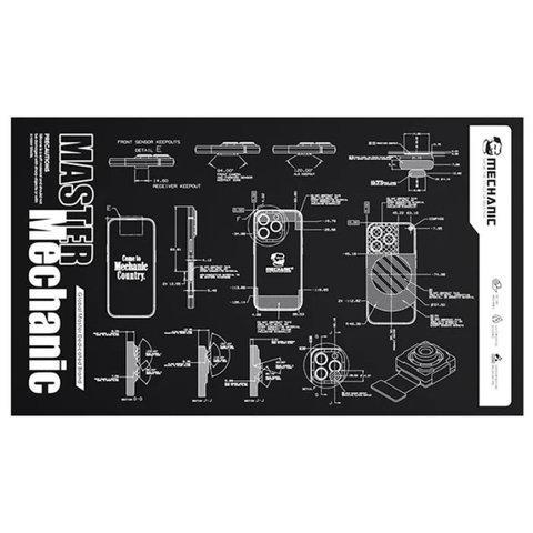 Коврик монтажный Mechanic V77, устойчив к пятнам, термостойкий, 600 мм, 350 мм