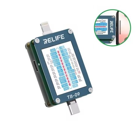 Тест кабель для проверки коннектора зарядки RELIFE TB 09, USB тип C, Lightning