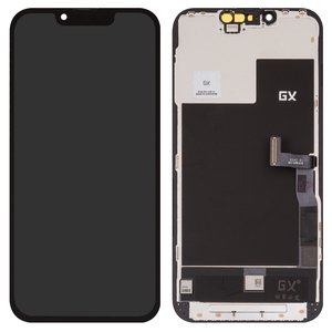 Дисплей для iPhone 13 Pro, черный, с рамкой, High Copy, без микросхемы, OLED , GX OEM Hard, type 2