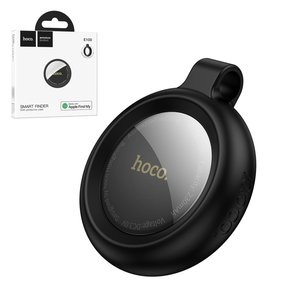 Умный брелок для поиска Hoco E100, с чехлом, GPS трекер, черный, AirTag, #6942007661256