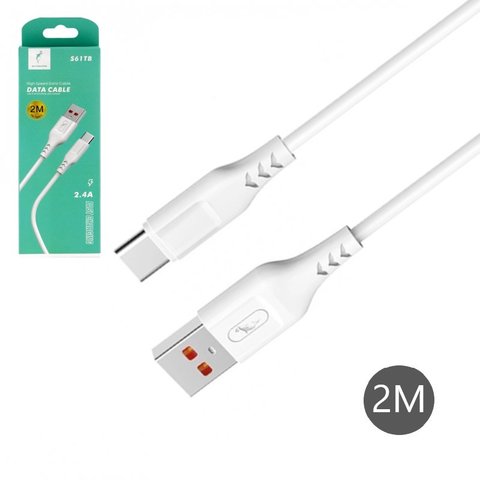 USB кабель SkyDolphin S61TB, USB тип C, USB тип A, 200 см, 2,4 А, белый
