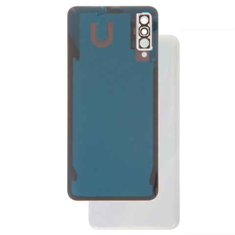 Housing Back Cover compatible with Samsung A307F DS Galaxy A30s, white, with camera lens, prism crush white 