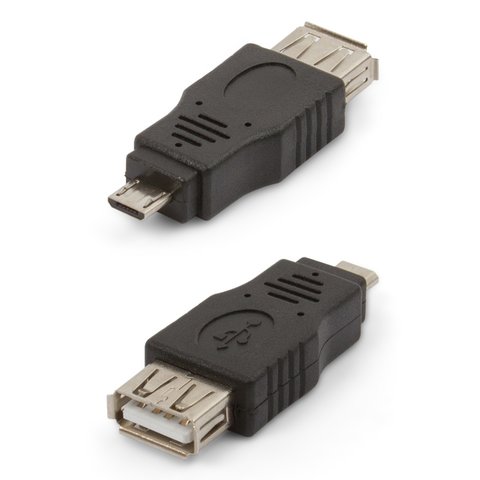 Adapter, USB type A, micro USB type B, black, OTG 