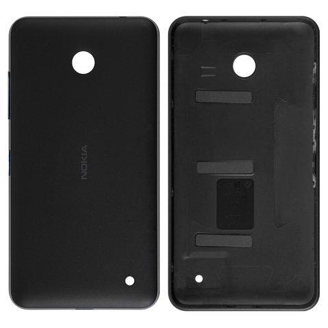 Housing Back Cover compatible with Nokia 630 Lumia Dual Sim, 635 Lumia, black, with side button 