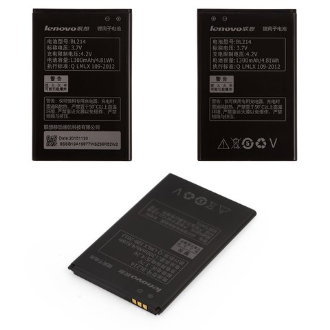Batería BL214 puede usarse con Lenovo A316, A369i, Li ion, 3.7 V, 1300 mAh