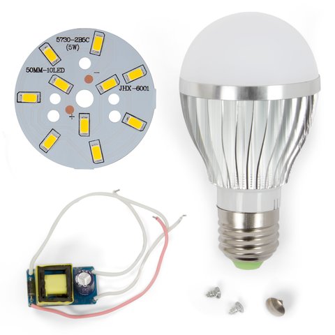 LED Light Bulb DIY Kit SQ Q02 5730 5 W warm white, E27 , Dimmable