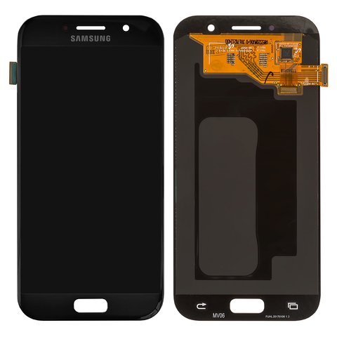 LCD compatible with Samsung A520 Galaxy A5 2017 , black, without frame, original change glass 