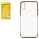 Case Baseus compatible with iPhone XS, (golden, transparent, silicone) #ARAPIPH58-MD0V