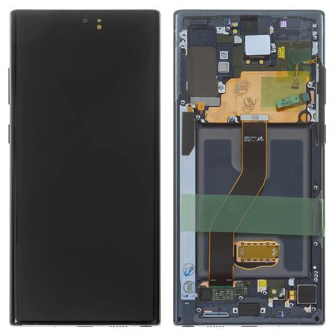 Pantalla LCD puede usarse con Samsung N975F Galaxy Note 10 Plus, negro, con marco, Original, empaque industrial, #GH82 20838A