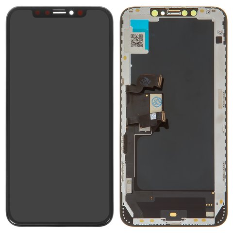 LCD compatible with iPhone XS Max, black, with frame, AAA, OLED , ZY OEM hard 
