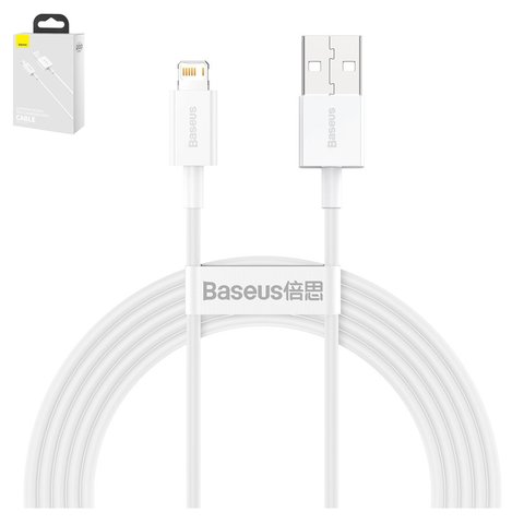 USB Cable Baseus Superior, USB type A, Lightning, 200 cm, 2.4 A, white  #CALYS C02