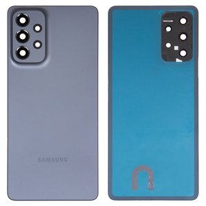 Задняя панель корпуса для Samsung A736 Galaxy A73 5G, серая, со стеклом камеры