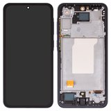 Pantalla LCD puede usarse con Samsung A356 Galaxy A35 5G, azul, con marco, High Copy, (OLED), navy