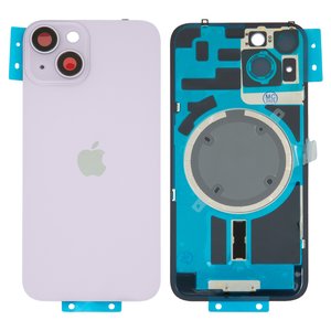 Panel trasero de carcasa puede usarse con iPhone 14, morada, con vidrio de cámara, purple