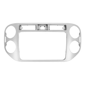 Marco adaptador de pantallas RCD510, RNS510, RCD310, RNS310, RNS315 plateado para VW Tiguan modelos 2013 14