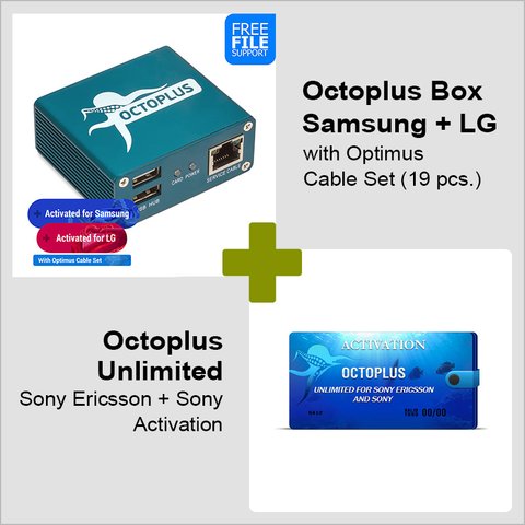 Octoplus Box Samsung + LG Edition with Optimus Cable Set + Octoplus Unlimited Sony Sony Ericsson Activation