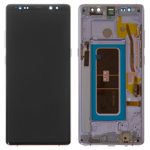 LCD compatible with Samsung N950F Galaxy Note 8, purple, with frame, original change glass , orchid gray