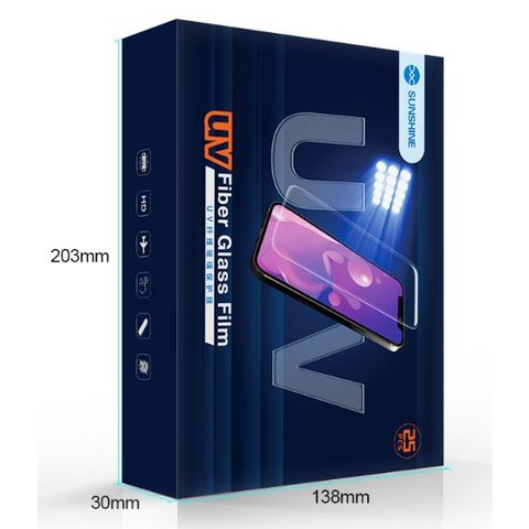 Protective Film Sunshine SS 057UR, Pet Soft, HD, Anti Reflection, UV curing, 25 pcs, 180 mm, 120 mm 