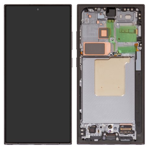 LCD compatible with Samsung S928 Galaxy S24 Ultra, black, with frame, Original PRC , titanium black
