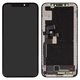 LCD compatible with iPhone X, (black, with frame, change glass, with camera and proximity sensor plastics)