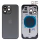 Housing compatible with iPhone 14 Pro Max, (black, with SIM card holders, with side button, HC, Global, space black)