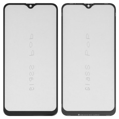 Housing Glass G+OCA PRO compatible with Oppo A12, A5s, A7, with OCA film, black 