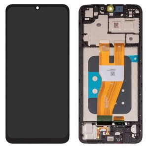 Дисплей для Samsung A055 Galaxy A05, черный, с рамкой, Оригинал переклеено стекло 