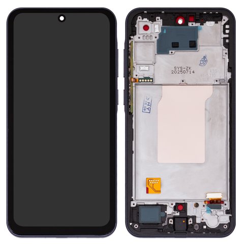 LCD compatible with Samsung A356 Galaxy A35 5G, dark blue, with frame, Copy, TFT  