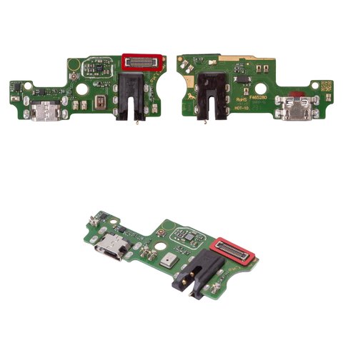 Flat Cable compatible with Infinix Hot 10 X682 , Note 8i X683 , headphone connector, charge connector, with microphone, with components, High Copy, charging board 