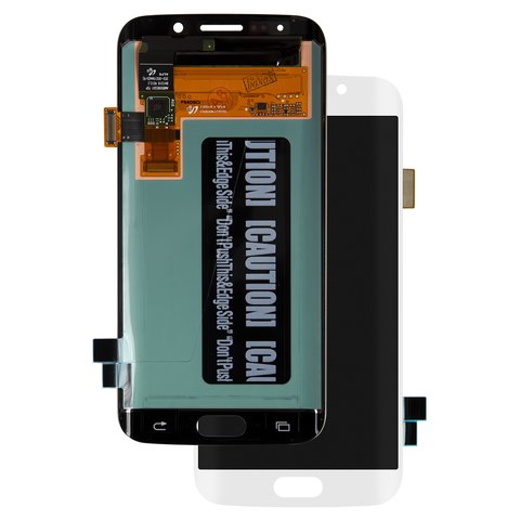 Pantalla LCD puede usarse con Samsung G925F Galaxy S6 EDGE, blanco, sin marco, original vidrio reemplazado 