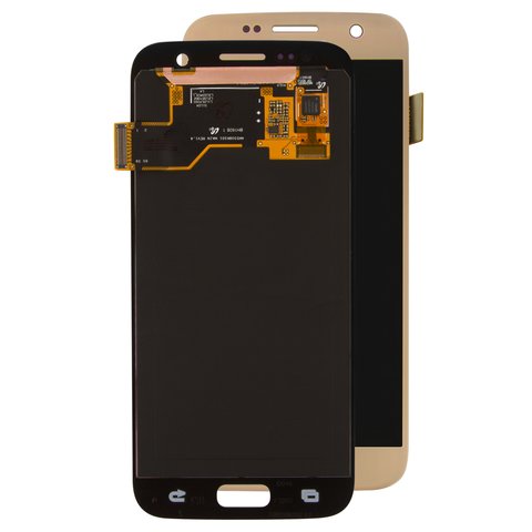 Pantalla LCD puede usarse con Samsung G930 Galaxy S7, dorado, sin marco, Original PRC , original glass