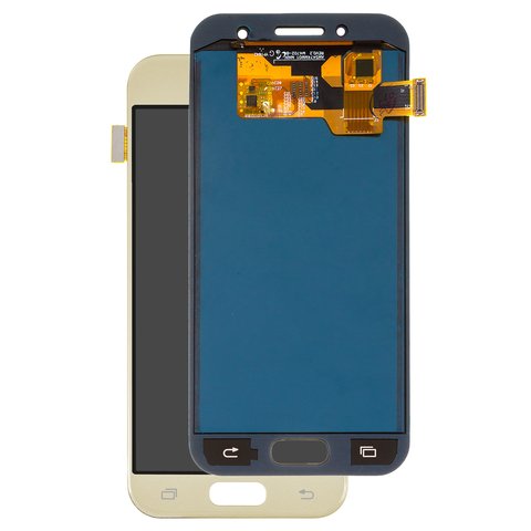 Pantalla LCD puede usarse con Samsung A320 Galaxy A3 2017 , dorado, sin ajuste de brillo, sin marco, Copy, TFT 