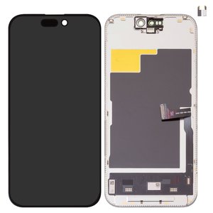 Pantalla LCD puede usarse con iPhone 15 Pro, negro, con marco, HC, sin microchip, AMOLED , DD OLED soft, 120Hz