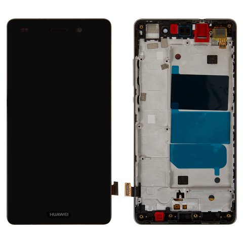 Дисплей для Huawei P8 Lite ALE L21 , чорний, логотип Huawei, з рамкою, Original PRC 