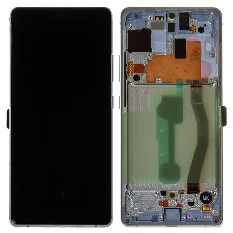 Дисплей для Samsung G770 Galaxy S10 Lite, белый, с рамкой, Original, сервисная упаковка, #GH82 21672B GH82 22045B GH82 21992B