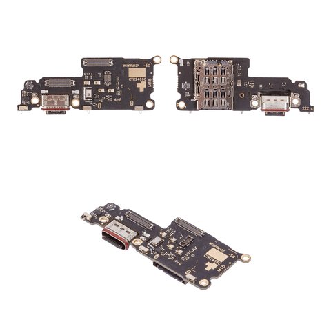 Шлейф для Realme 12 Pro, 12 Pro Plus, коннектора зарядки, с компонентами, High Copy, плата зарядки