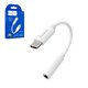 Адаптер Hoco LS30, підтримує функції мікрофона, USB тип-C, TRRS 3.5 мм, білий, #6931474739346