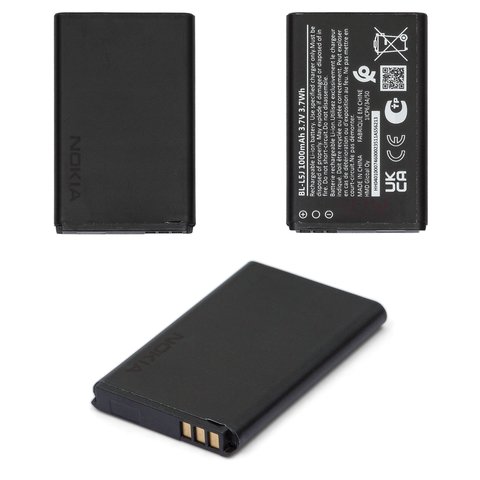 Акумулятор BL L5J для Nokia 105 2023 , Li ion, 3,7 В, 1000 мАг, Original PRC 