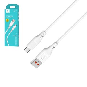 USB кабель SkyDolphin S061V, USB тип A, micro USB тип B, 100 см, 2,4 А, білий